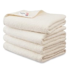 Iris Ohyama Imabari Certified Bath Towels Ivory Set of 4 100 Cotton Simple