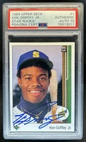 1989 Upper Deck Ken Griffey Jr. Auto Rookie RC #1 Mariners PSA Authentic 10