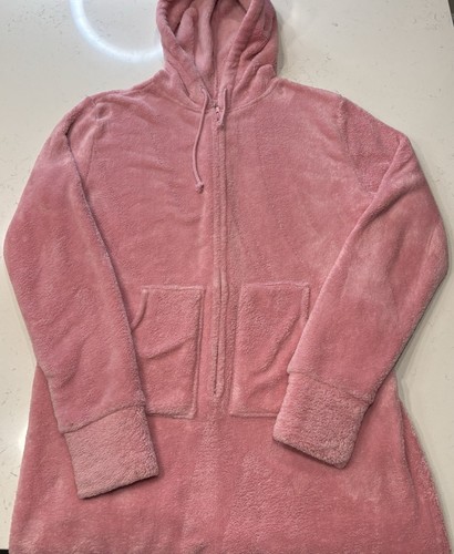 HOODIE FOOTIE by PAJAMAGRAM Adult One Piece L Loungewear Sleepwear Comfy Pink - Picture 16 of 19
