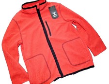 E7 NWT XS 6/7 XERSION Boys CORAL Textured Fleece Full Zip Active jacket Shirt