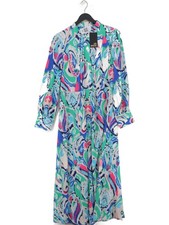 Love Sunshine Shirt Midi Dress UK12 in Multi