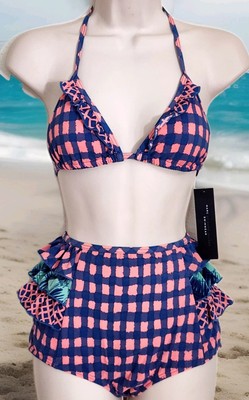  MARC JACOBS BUBBLE GUM 2PC HIGH WAIST BIKINI SWIMSUIT SZ S,M NWT!