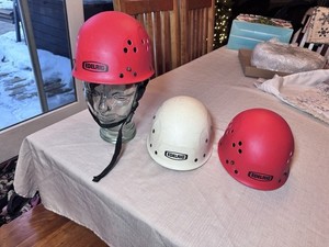 3 Edelrid Ultra light Mountianering Climbing Helmets 1 White & 2 Red - Germany
