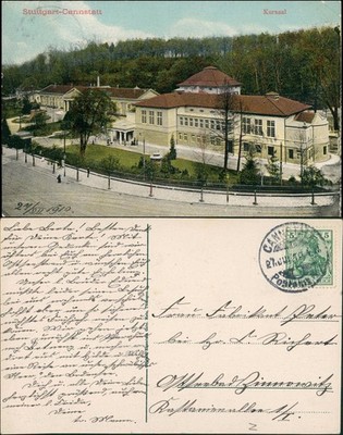 Postcard Cannstatt-Stuttgart lot at the Kursaal 1910