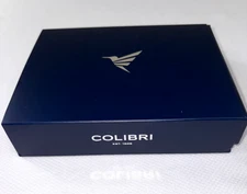 BNIB Colibri EVO Lighter & S-Cut Cigar Cutter Gift Set Black/Chrome Belmont