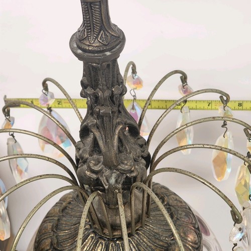 Loevsky Waterfall Crystal Marble Globe Brass Table Lamp & Base 36" 3-Way Switch - Picture 11 of 12