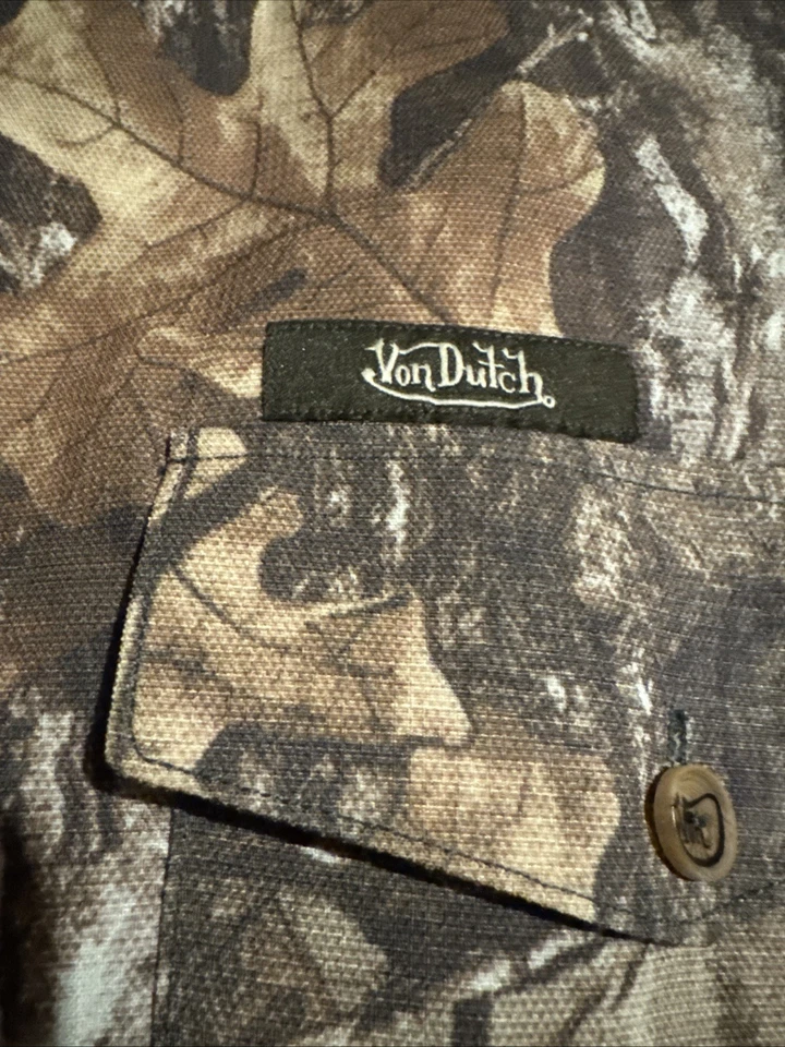 Von Dutch Originals Shirt Mens L Camouflage Button Down Long Sleeve Camo - Image 2 of 4