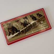 Vintage Cats  Kittens in the Snow Christmas Cards Set 10 Cards Envelopes 1999
