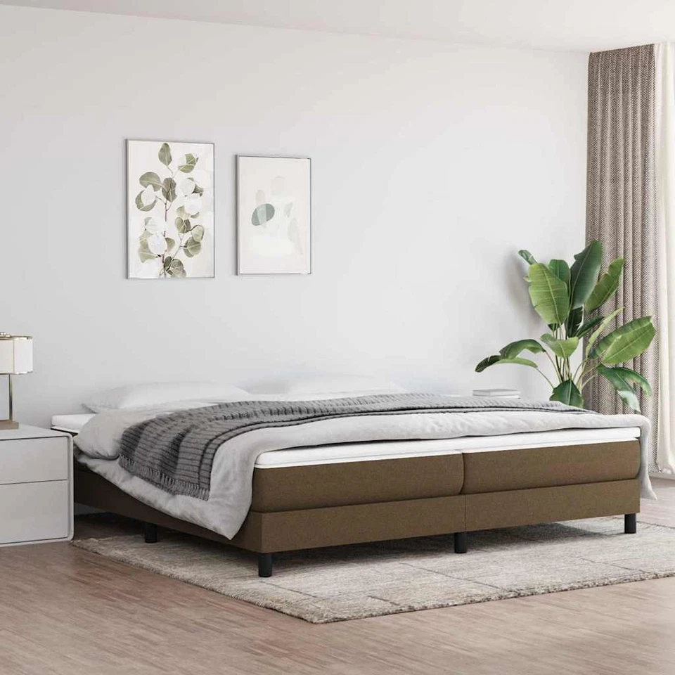 Sommier à Lattes de Lit Rembourré Adulte Chambre Intérieur Maison Tissu vidaXL - Photo 2/4