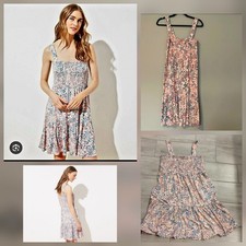 Loft Women's Classic Feminine Wildflower Floral Smocked Tank Summer Dress/Size S