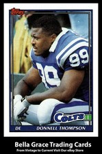 1991 Topps Donnell Thompson #344 Indianapolis Colts NFL Football