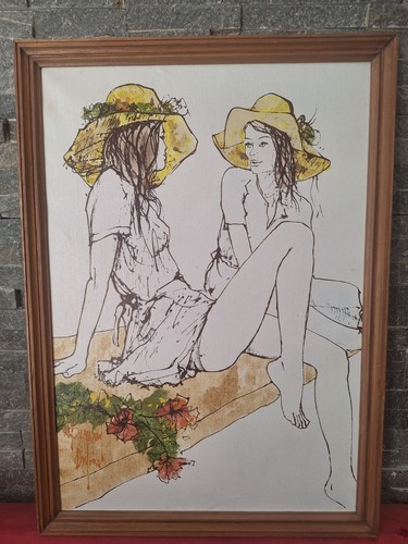 Bernard Dufour Peinture Ancienne Huile Sur Toile, Femme Tableau Encadré Signé - Photo 3 sur 10