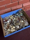 Huge Lot Vintage Costume Jewelry MixedBox All Wearable Silver/Gold Tones