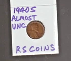 1940S   AU    LINCOLN  CENT  ~ALMOST   UNCIRCULATED ~  RS COINS #22E  FREE SHIP