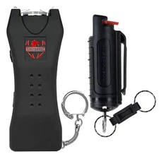 FIGHTSENSE Safety Combo: LED Stun Gun with Strong Pepper Spray