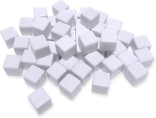 16MM Blank White Dice for Board Games, DIY, Fun, and Teaching, Pack of 50