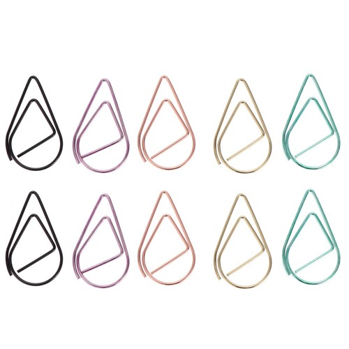 100 Pcs Metal Paper Pin -shaped Clips Water Paperclips
