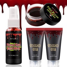 Halloween Fake Blood Makeup Kit Essentials-4pcs, SFX 4 Pcs