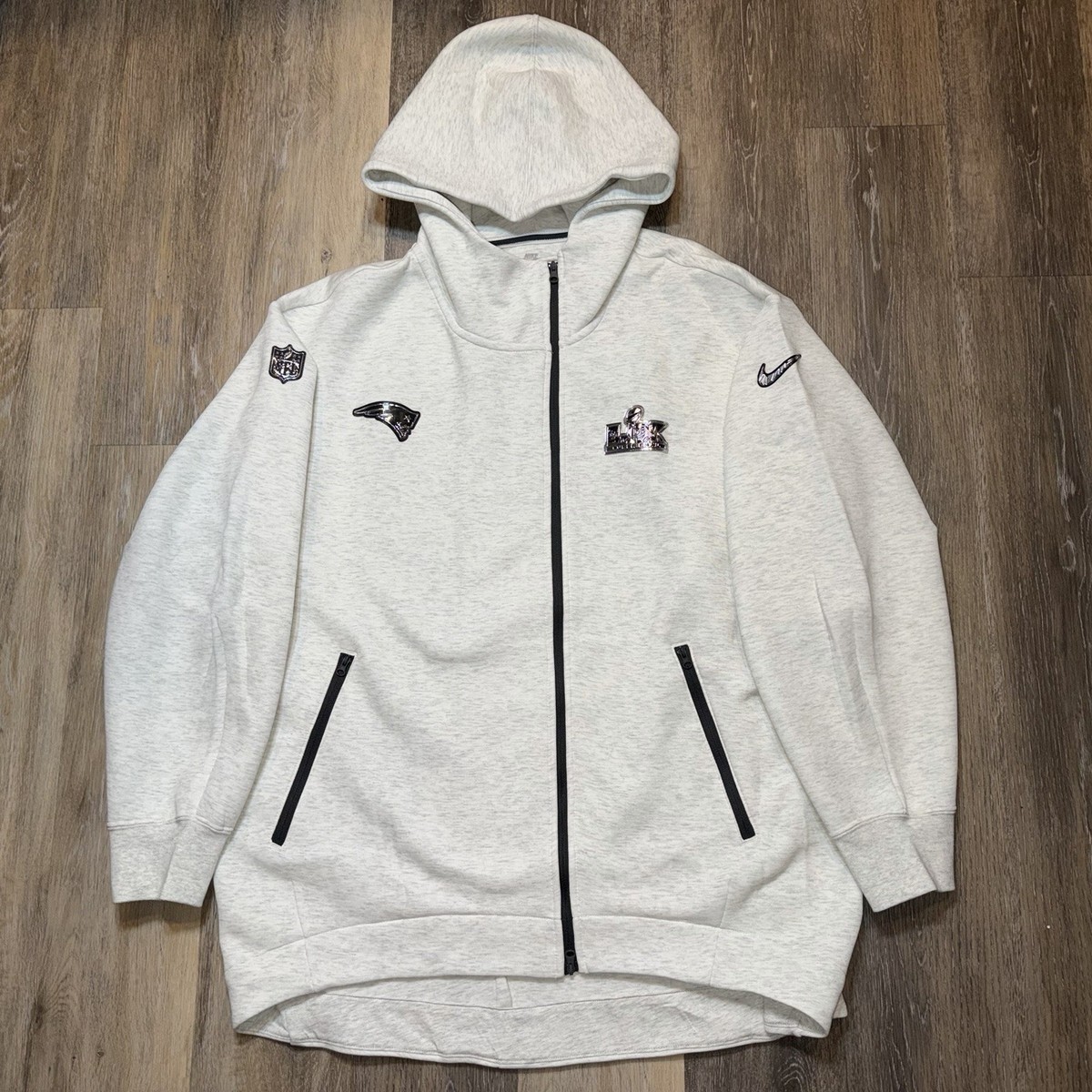 New England Patriots Super Bowl 60 LX Tech Fleece Hoodie Opening
