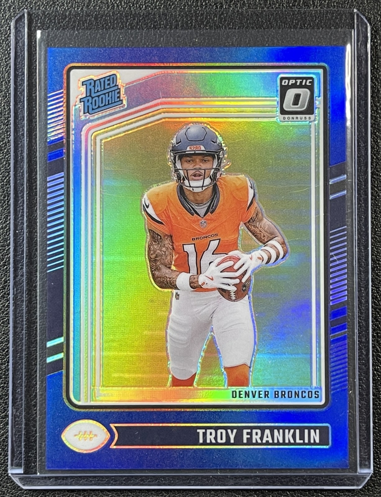 TROY FRANKLIN 2024 PANINI DONRUSS OPTIC #294 BLUE RATED ROOKIE 87/199 BRONCOS