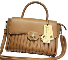 Women  s Taupe Satchel Crossbody Purse Handbag NWT w/ Adjustable Strap Pockets