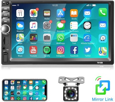 7'' Car Stereo Radio Double 2 Din Touch Screen Car MP5 Player BT FM + Rear Camera