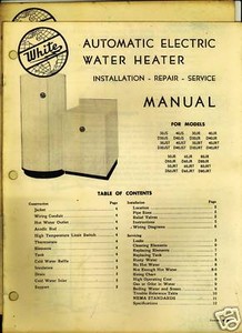 water heater manuals automatic service 1950