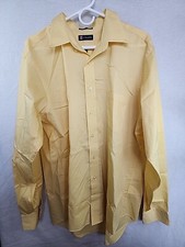 Chaps Shirt XLarge Button Down Yellow Twill Long Sleeve Wrinkle Free Adult