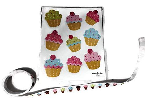 Cute Cupcake Stickers and Ribbon Decorating Set for Parties-image