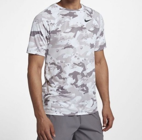NIKE Dri-Fit Dry Legend Gray Camo Training Sport Gym Running Cycle Shirt - Small - Picture 2 of 5