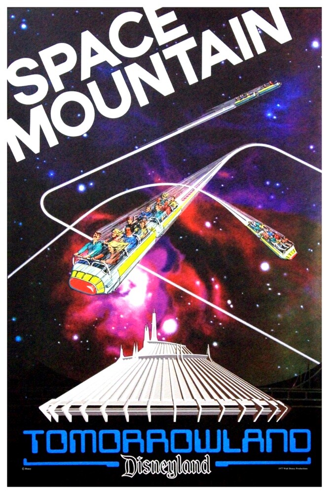 Disneyland poster vintage ディズニーランド ポスター DISNEYLAND SPACE MOUNTAIN 1977 - COLLECTOR POSTER - BUY ANY 2 GET