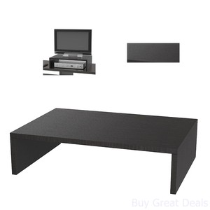 Tv Stand Monitor Riser Dvd Rack Casual Convenience Concepts Home Furniture Black Ebay