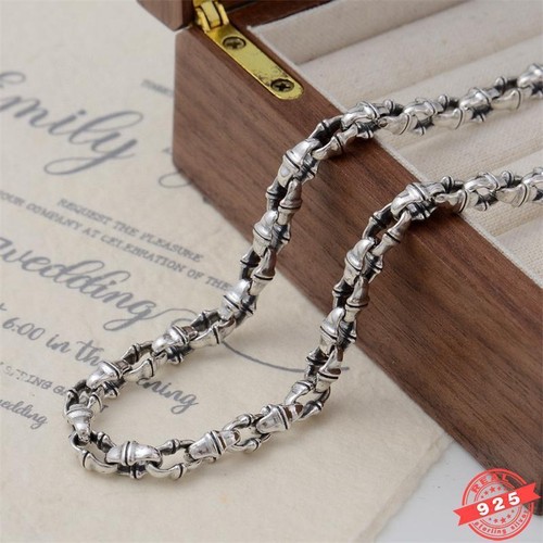 Gargantilla de hip hop collar cadena eslabones ovalados de plata esterlina 925 maciza de 6 mm - Imagen 3 de 7