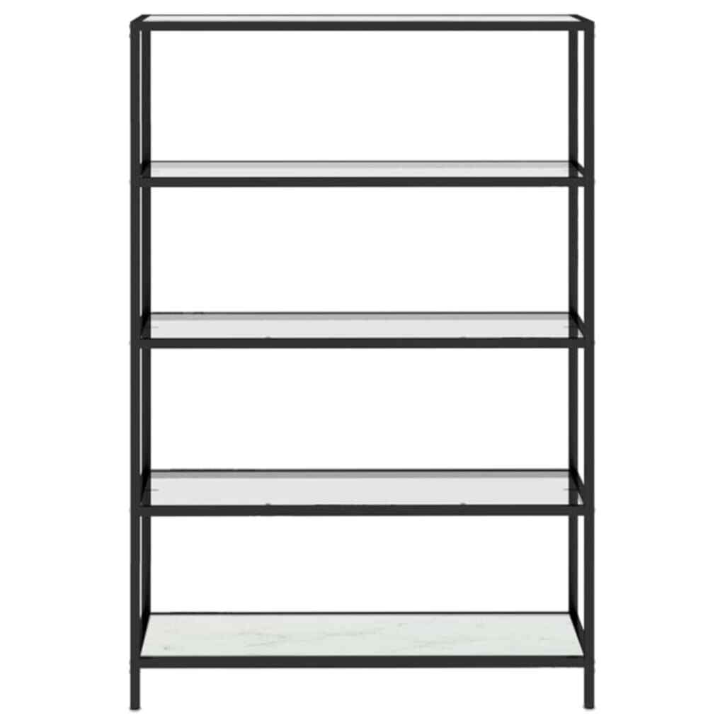 vidaXL Shelf White Marble and Transparent 100x36x168 cm Tempered Glass - Picture 3 of 9