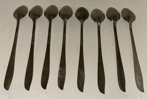 NSCO National Stainless FINALE Glossy Japan Flatware ICED TEA SPOONS lot of 8 - Picture 2 of 6