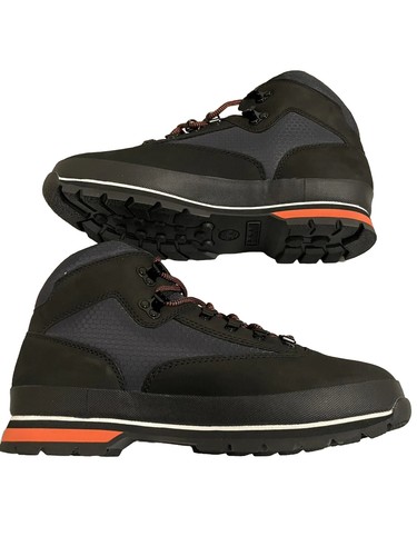 10.5 TIMBERLAND MEN'S EURO HIKER L / F MID HIKER BLACK NUBUCK W ORG - Picture 6 of 7