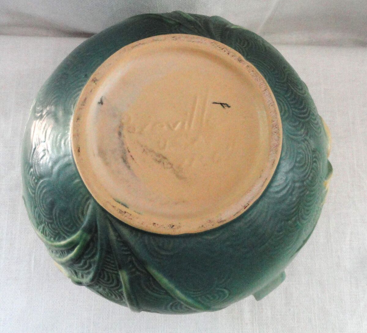 Vintage Roseville Pottery ~ 1946 Jardiniere ~ Green Zephyr