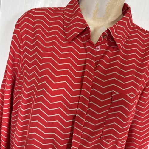 LONG SHIRT TOP BLOUSE by M&S UK 12 RED - Picture 2 of 9