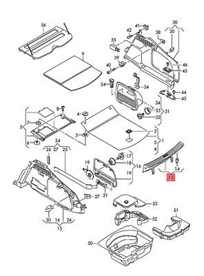Genuine AUDI Trim For Rear Cross Panel Moor Brown 8T8864483EDL2