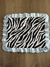 Cutie Petutie Originals Zebra Blue Satin Edge Soft Lovey Excellent Condition