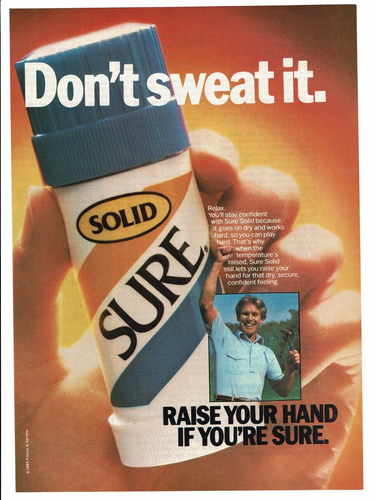 1985 Vintage Print Ad Raise Your Hand If You're Sure Don't Sweat It Golfer - Picture 2 of 2