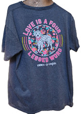 Love Is A Four Legged Word Size XL Dog Lovers T-Shirt 2 Sided Rescue