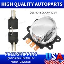 Chrome Ignition Key Switch Kit for Harley FLH...