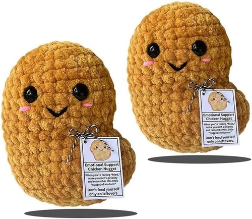 Emotionale Unterstützung Huhn Nugget, niedlich Handmade Emotional Support Plüsch - Bild 8 von 11