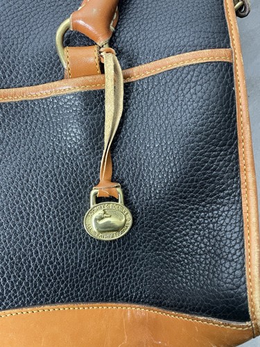 DOONEY & BOURKE SATCHEL BAG Pebbled All Weather Leather Black Brown Purse Tote - Picture 9 of 12