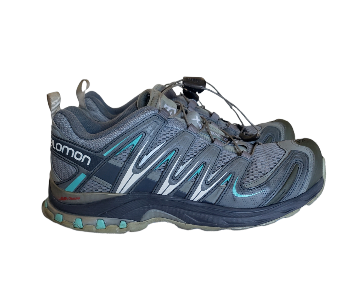 Salomon XA PRO 3D scarpe da trekking da donna trail running taglia US 7 beige grigie