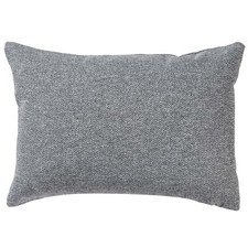 Classic Herringbone Tweed Boudoir Cushion in Stone Grey. 17x12" Cover
