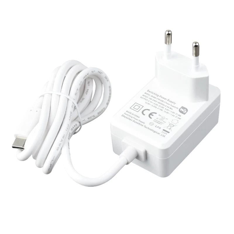 27W USB-C 5.1V 5A Power Supply for Raspberry Pi 5 White PD US UK EU Plug - Image 4 of 4