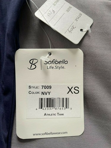 Sofibella Women's Athletic Tank, Style 7009, Navy, NWT, XS, Country Club Logo - 第 4/4 張圖片