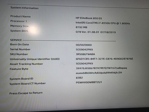 Portátil HP EliteBook 850 G5 i7-8550U 8 GB RAM 128 GB M.2 SSD Win 11 5CG9042PK9 - Imagen 2 de 10